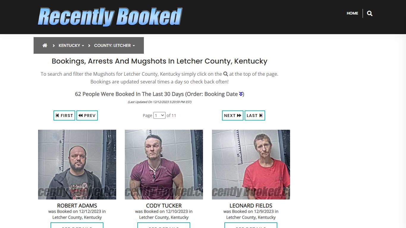 Bookings, Arrests and Mugshots in Letcher County, Kentucky